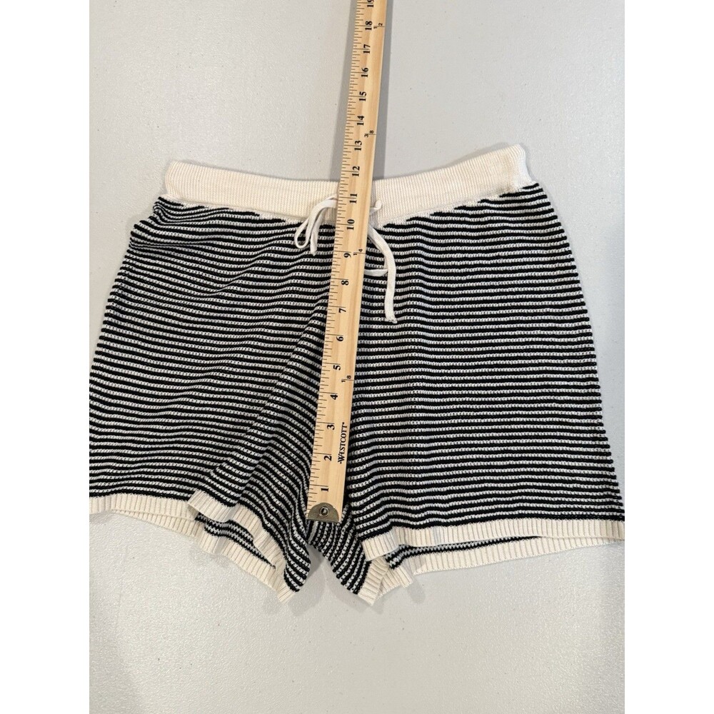 Striped Knit Shorts Womens Medium Drawstring Elastic Summer Travel Vacation - Picture 7 of 7